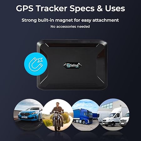 SALIND 11 GPS Tracker for Vehicles, Car, Fleets - 4G LTE Device, Long Battery, Magnetic, US & Worldwide SIM Card Included - iOS/Android Compatible App - Budget-Friendly Subscription Required