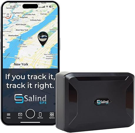 SALIND 11 GPS Tracker for Vehicles, Car, Fleets - 4G LTE Device, Long Battery, Magnetic, US & Worldwide SIM Card Included - iOS/Android Compatible App - Budget-Friendly Subscription Required