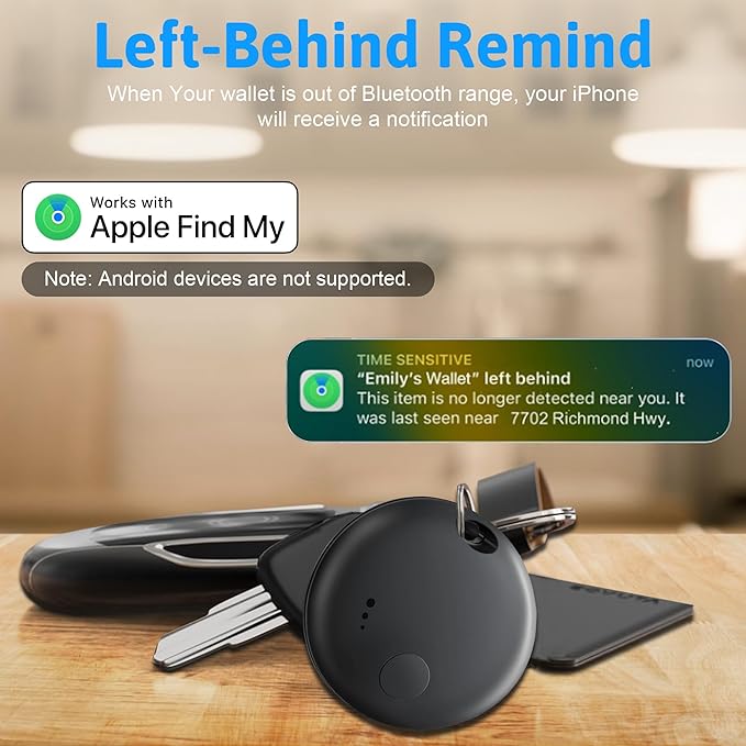 Tracker Tag 4 Packs Bluetooth Tracker, Smart Tag Locator Tracking Device, Keys Finder and Item Locator,Air Tracker Item Finders with Apple Find My(IOS Only)Track your Keys,Wallet,Luggage,Pets and Bag