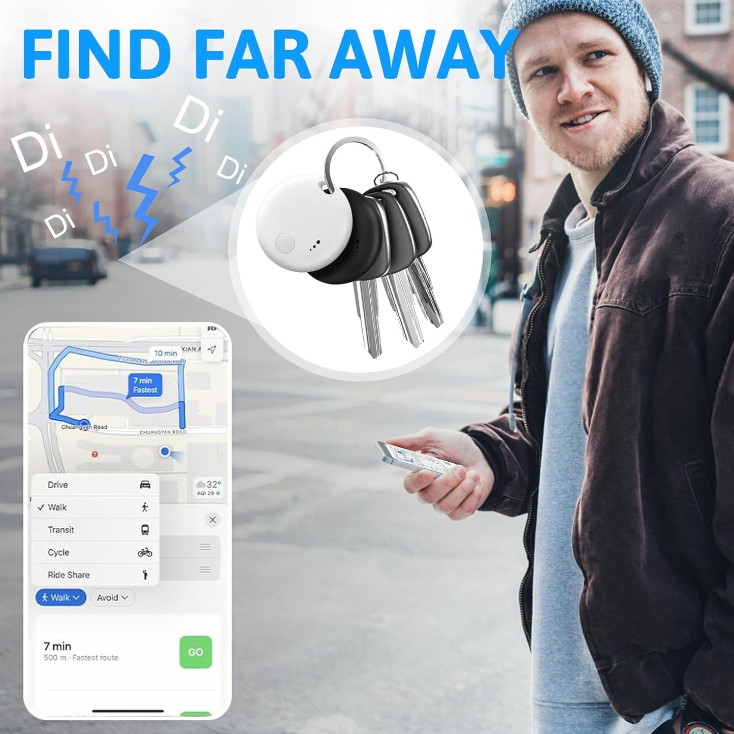 Tracker Tag 4 Packs Bluetooth Tracker, Smart Tag Locator Tracking Device, Keys Finder and Item Locator,Air Tracker Item Finders with Apple Find My(IOS Only)Track your Keys,Wallet,Luggage,Pets and Bag