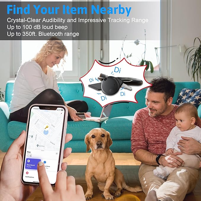 Tracker Tag 4 Packs Bluetooth Tracker, Smart Tag Locator Tracking Device, Keys Finder and Item Locator,Air Tracker Item Finders with Apple Find My(IOS Only)Track your Keys,Wallet,Luggage,Pets and Bag